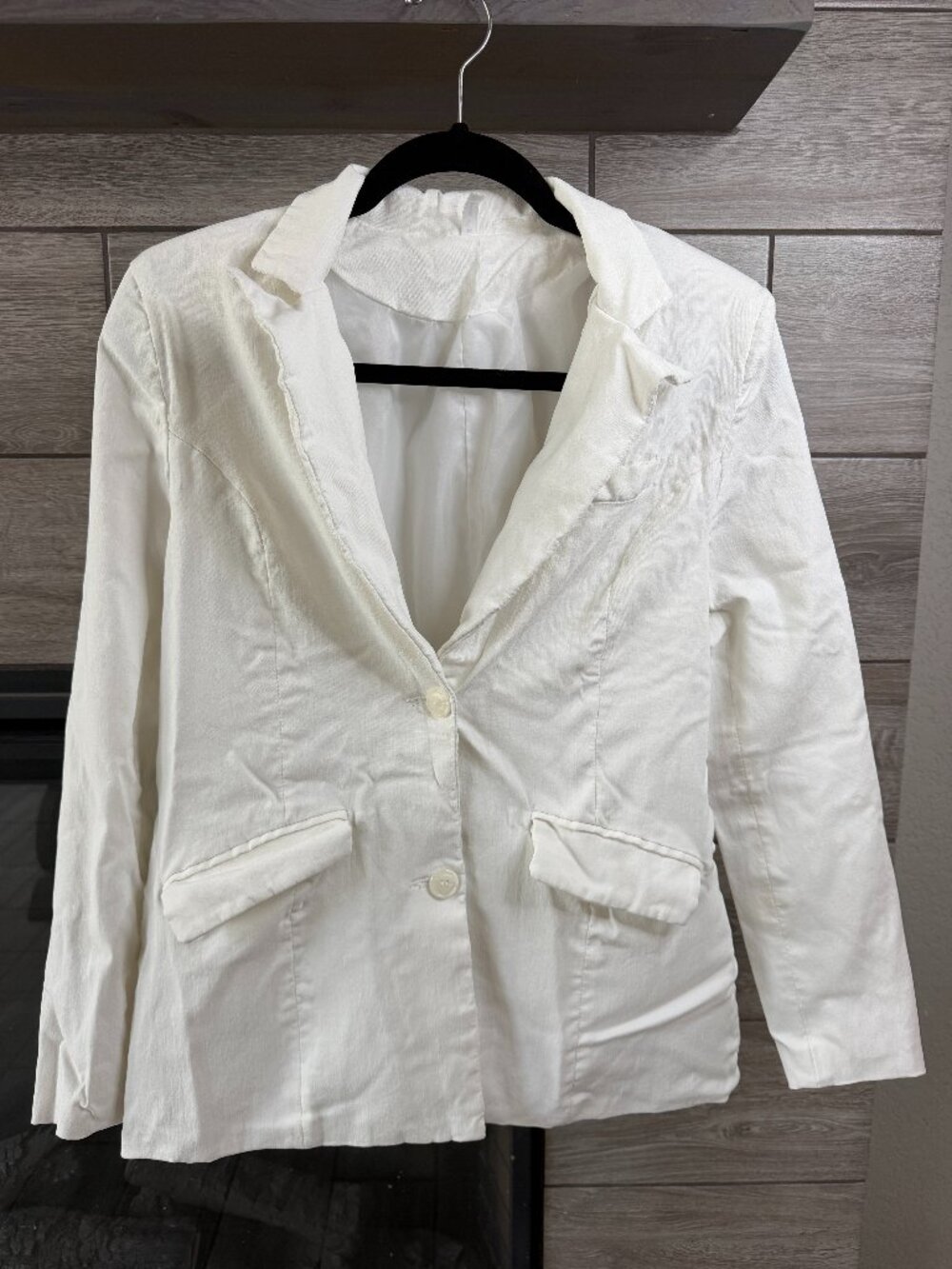 Passports White Ivory 2 Button Fitted Blazer Women’s Size M